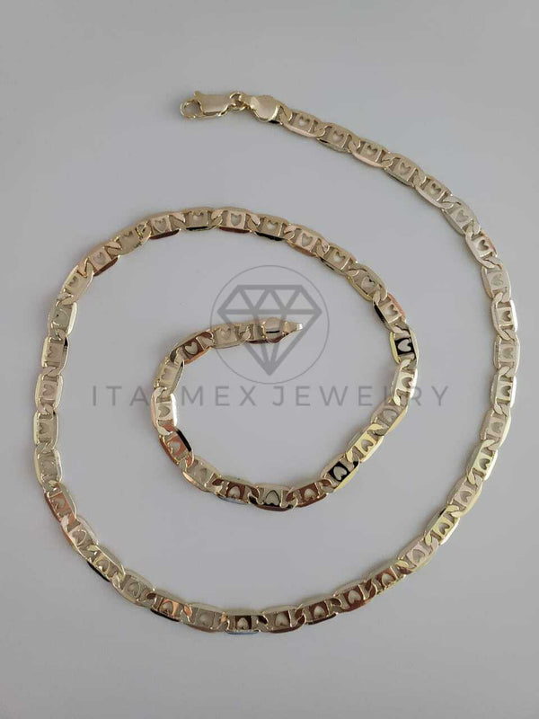 Cadena Clásica - 102163 - Estilo Gucci Corazón 5mm/20" Dorada Oro Laminado 18K