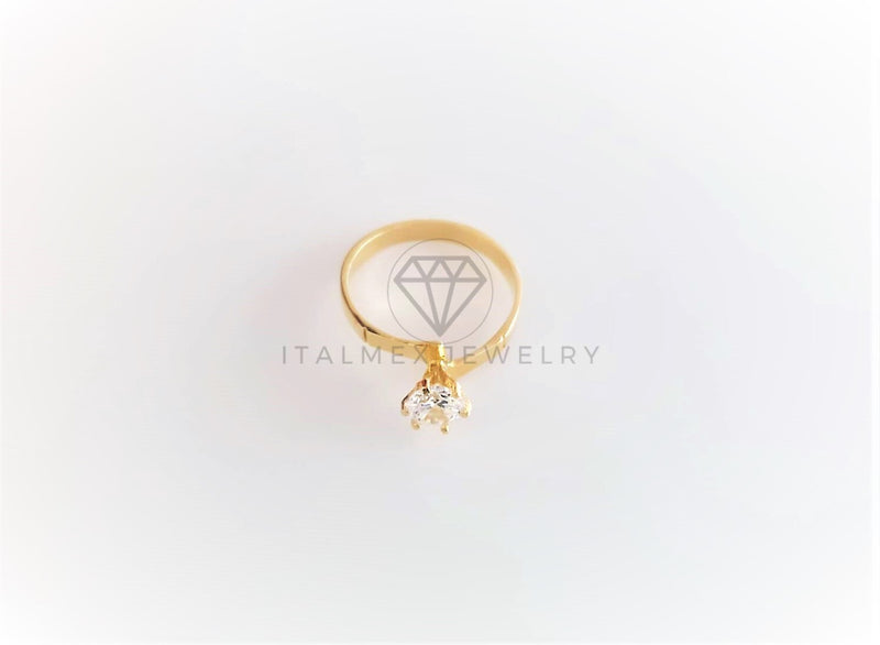 Anillo de Lujo - 103132 - Estilo Solitario Encontrado CZ Clara Oro Laminado 18K