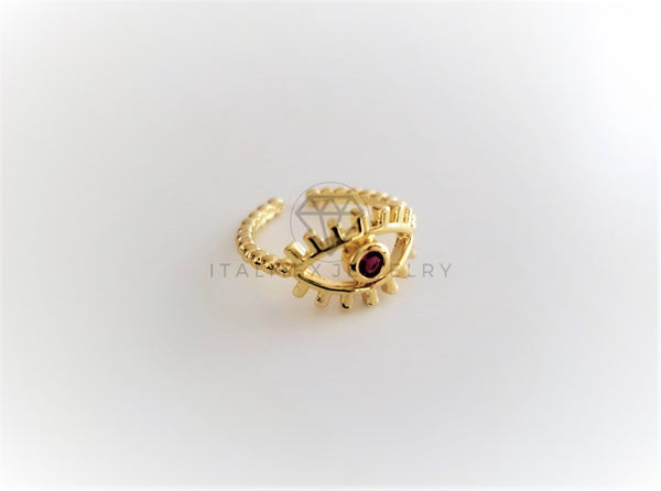 Anillo de Lujo - 103116 - Diseño Ojo Turco con CZ Rosa Oro Laminado 18K