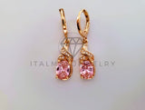 Arete de Lujo - 104350 - Diseño de Gota CZ Rosa Oro Laminado 18K