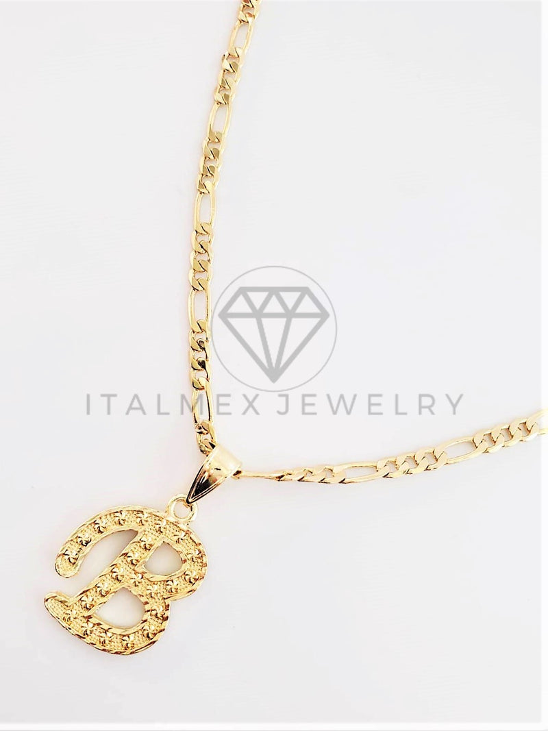 Dije Elegante - 102793 - Dije Inicial "B" Dorado Tamaño Chico Oro Laminado 18K