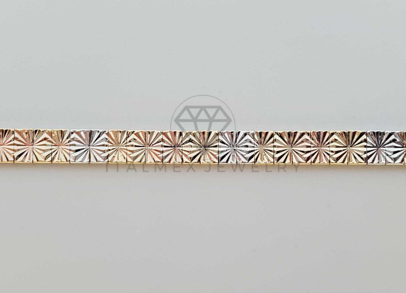 Pulsera de Lujo - 101794 - Diseño de Diamantado Estrellas Oro Laminado 18K