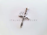 Dije Religioso - 104461 - Dije de Cruz con Peces en Plata .925