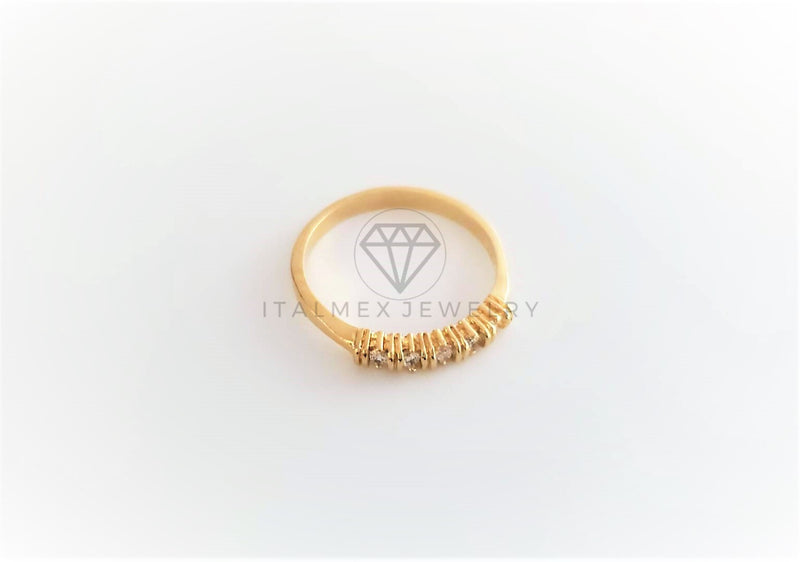 Anillo de Lujo - 103125 - Estilo Churumbela 5CZ Clara Oro Laminado 18K