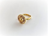 Anillo de Lujo - 102604 - Diseño Inicial "K" con CZ Clara Oro Laminado 18K
