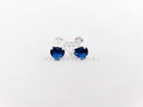 Broquel de Lujo - 102960 - Diseño Corazón 6mm CZ Azul Plata .925