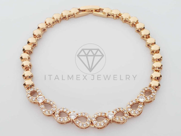Pulsera de Lujo - 100287 - Diseño Infinito con CZ Clara Oro Laminado 18K
