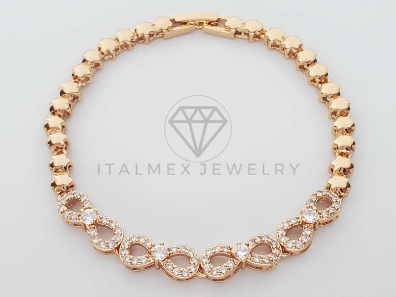 Pulsera de Lujo - 100287 - Diseño Infinito con CZ Clara Oro Laminado 18K