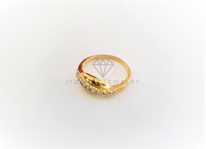 Anillo de Lujo - 103133 - Estilo Churumbela Concha CZ Clara Oro Laminado 18K