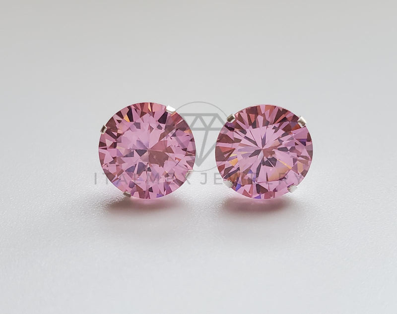 Broquel de Lujo - 101693 - Recto 10mm CZ Rosa Plata .925