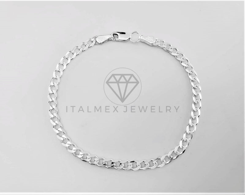Pulsera de Lujo - 103265 - Diseño Cubana 4mm Plata Fina .925