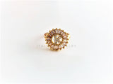 Anillo de Lujo - 102604 - Diseño Inicial "K" con CZ Clara Oro Laminado 18K