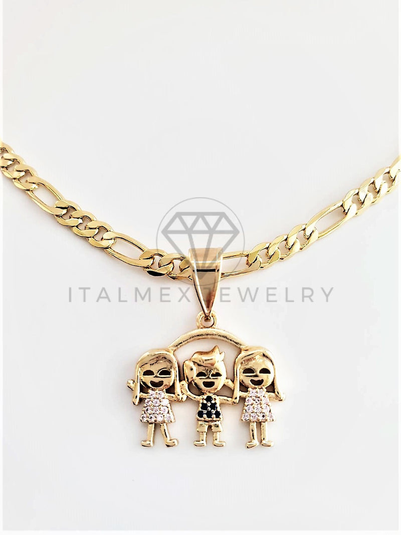 Dije Elegante - 102773 - Dije Niño y Niñas CZ Color Tamaño Chica Oro Laminado 18K