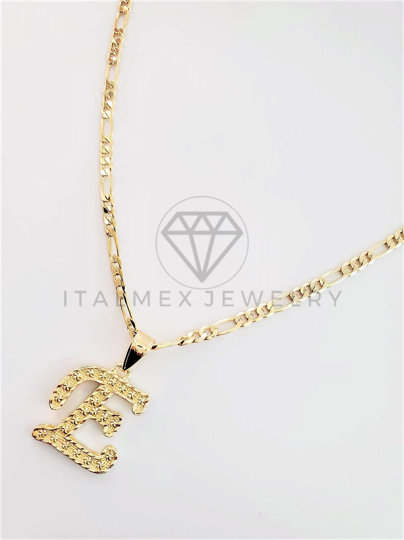 Dije Elegante - 102795 - Dije Inicial "E" Dorado Tamaño Chico Oro Laminado 18K