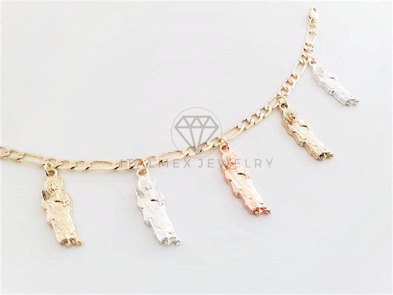 Pulsera Elegante - 102840 - Diseño de San Judas 3 Colores Oro Laminado 18K