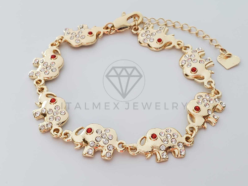 Pulsera de Lujo - 100191 - Diseño Elefante CZ Clara Oro Laminado 18K